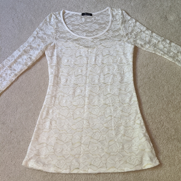 Deb Tops - Deb white/cream mesh top